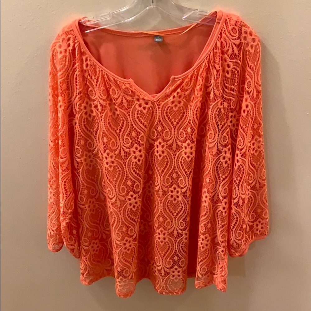Coral Lace Tunic Size XL